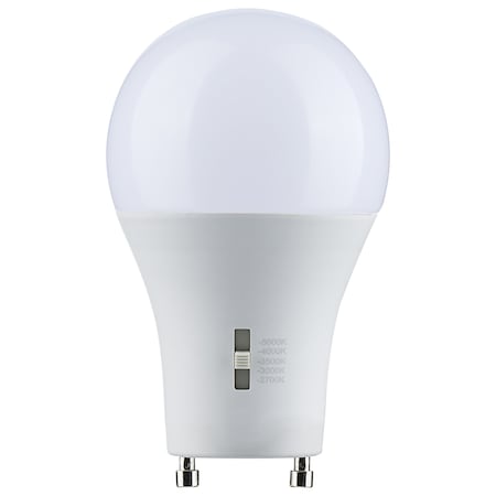 Satco 12 Watt A19 LED - Bi Pin GU24 Base - CCT Selectable - 120 Volt - White Finish S11795